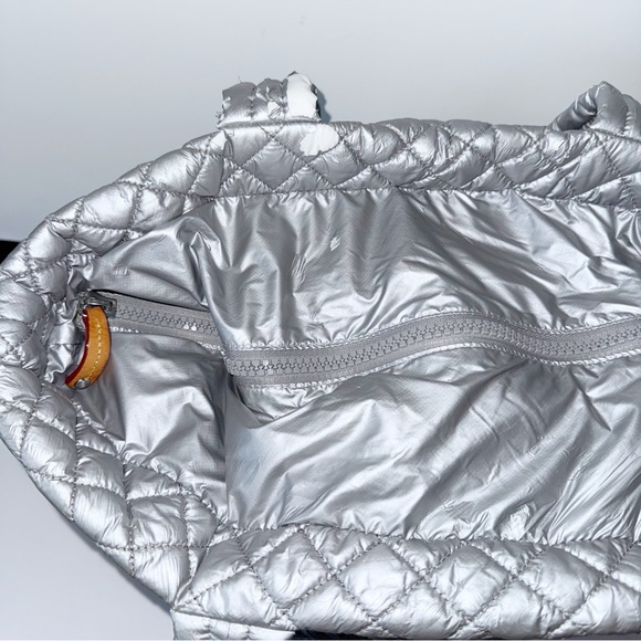 MZ Wallace Large Metro Tote Tin/Steel Metallic Travel Business Professional - Picture 8 of 16